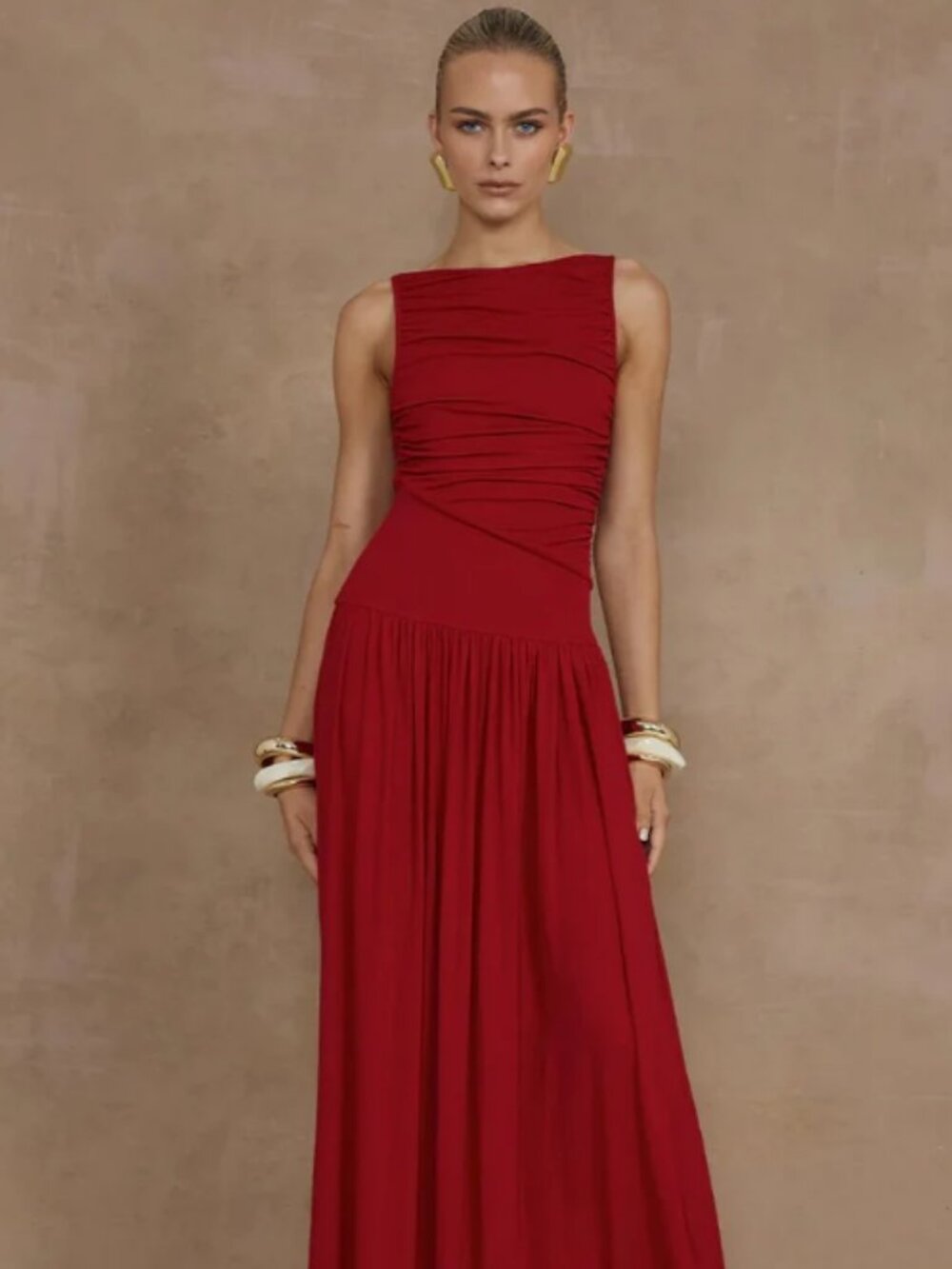 Runaway Nalla Maxi cherry red dress